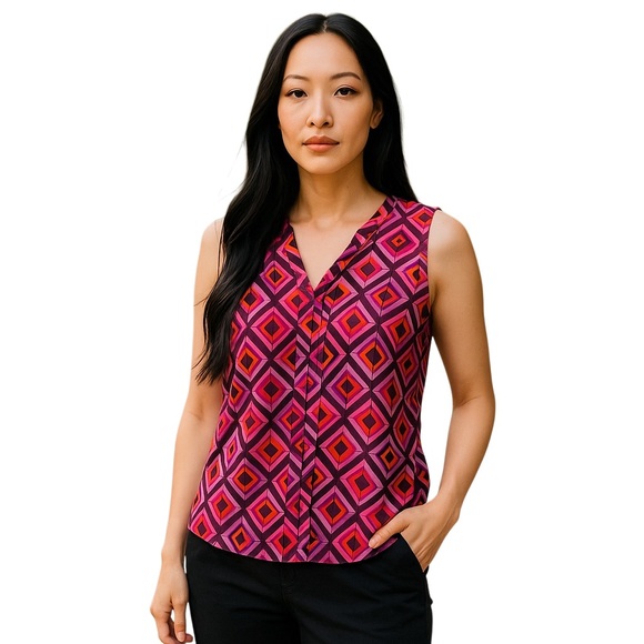 Banana Republic Tops - Banana Republic Blouse Medium purple geometric sleeveless